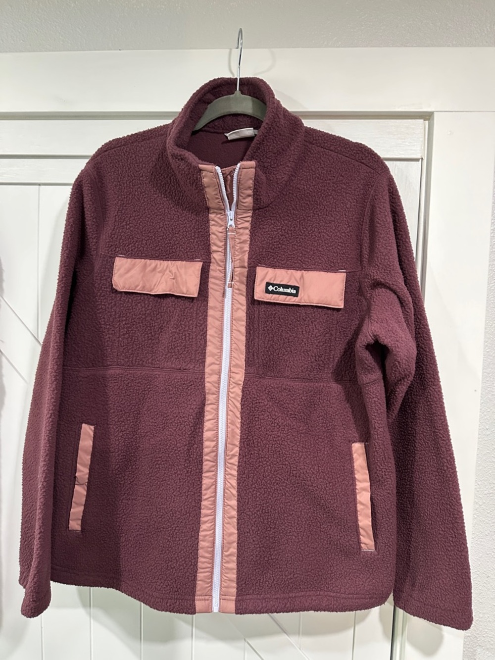 Columbia Sherpa Jacket in Berry with Blush Accents